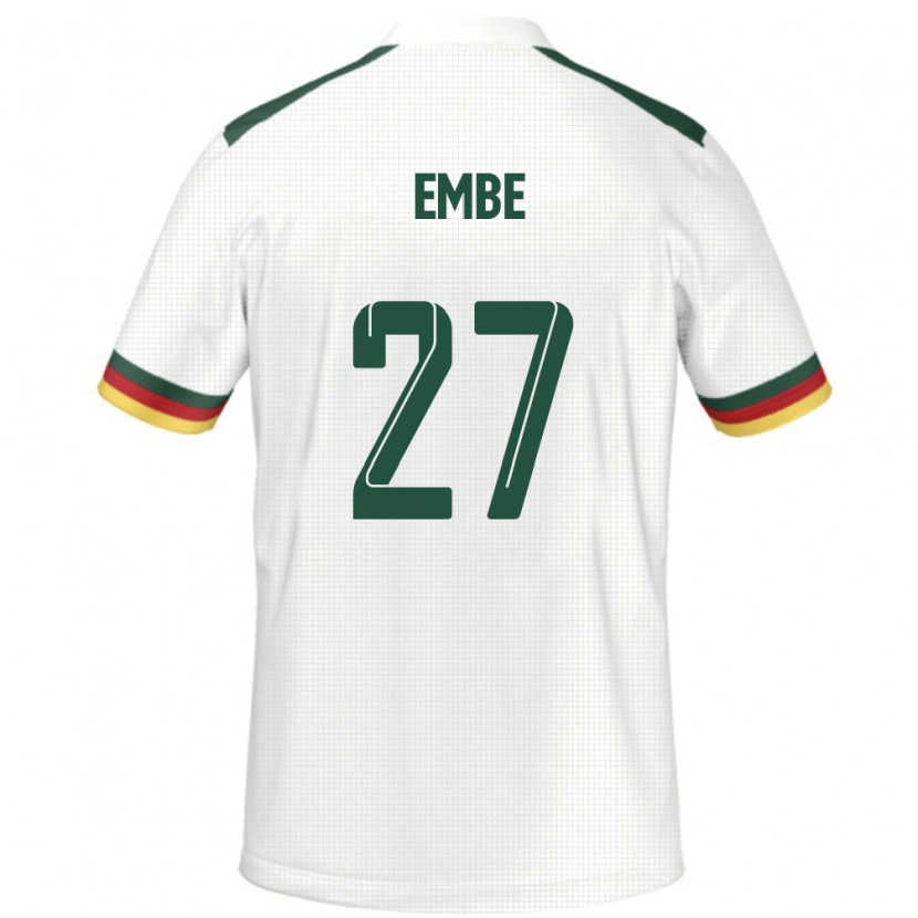 Danxen Børn Cameroun Eric Embe #27 Hvid Udebane Spillertrøjer 24-26 Trøje T-Shirt