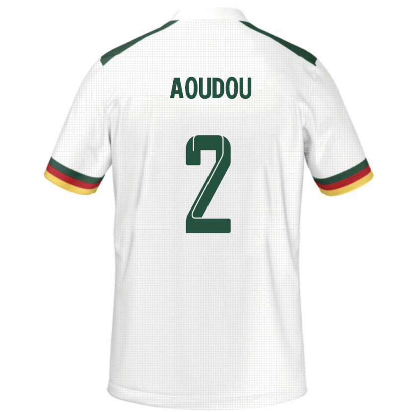 Danxen Børn Cameroun Moussa Aoudou #2 Hvid Udebane Spillertrøjer 24-26 Trøje T-Shirt