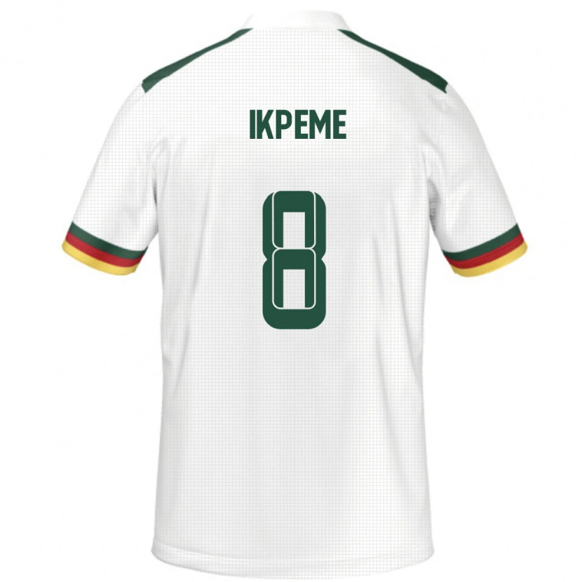 Danxen Børn Cameroun Stephan Ikpeme #8 Hvid Udebane Spillertrøjer 24-26 Trøje T-Shirt