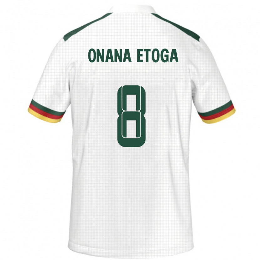 Danxen Børn Cameroun Loic Onana Etoga #8 Hvid Udebane Spillertrøjer 24-26 Trøje T-Shirt