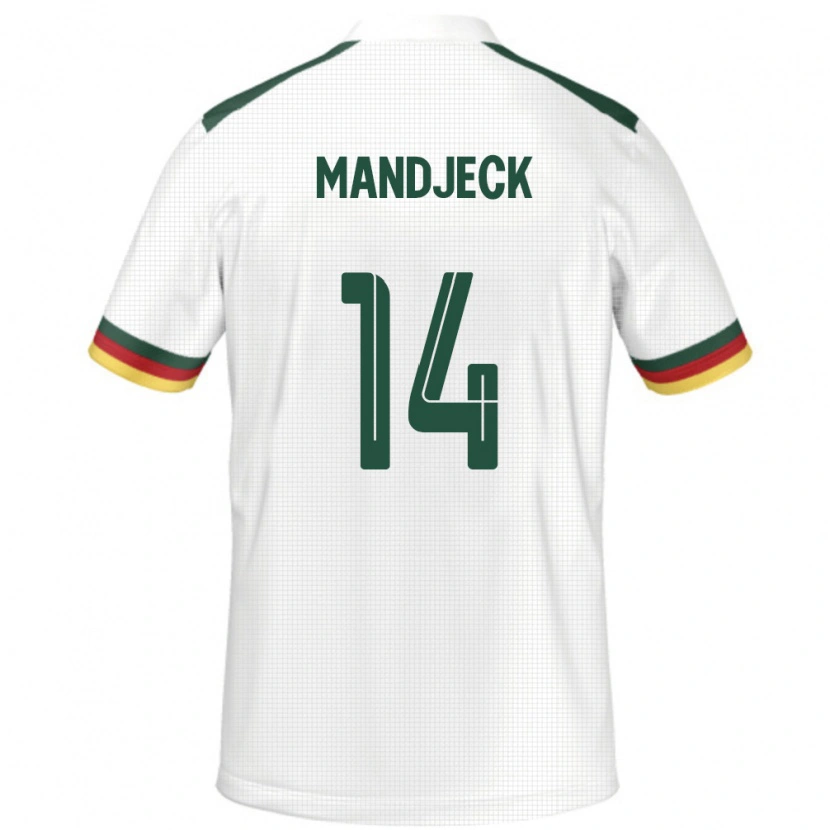 Danxen Børn Cameroun Georges Mandjeck #14 Hvid Udebane Spillertrøjer 24-26 Trøje T-Shirt