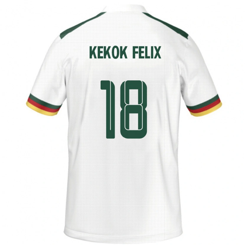 Danxen Børn Cameroun Ndifor Kekok Felix #18 Hvid Udebane Spillertrøjer 24-26 Trøje T-Shirt