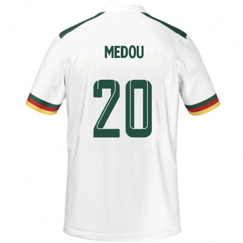 Danxen Børn Cameroun Marc Medou #20 Hvid Udebane Spillertrøjer 24-26 Trøje T-Shirt