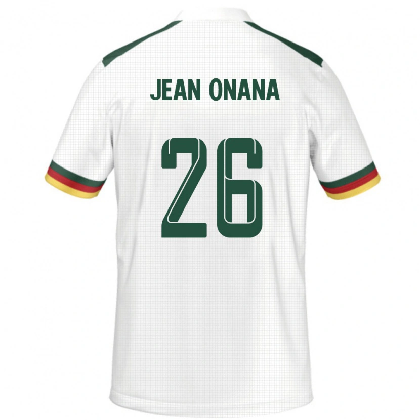 Danxen Børn Cameroun Jean Onana #26 Hvid Udebane Spillertrøjer 24-26 Trøje T-Shirt