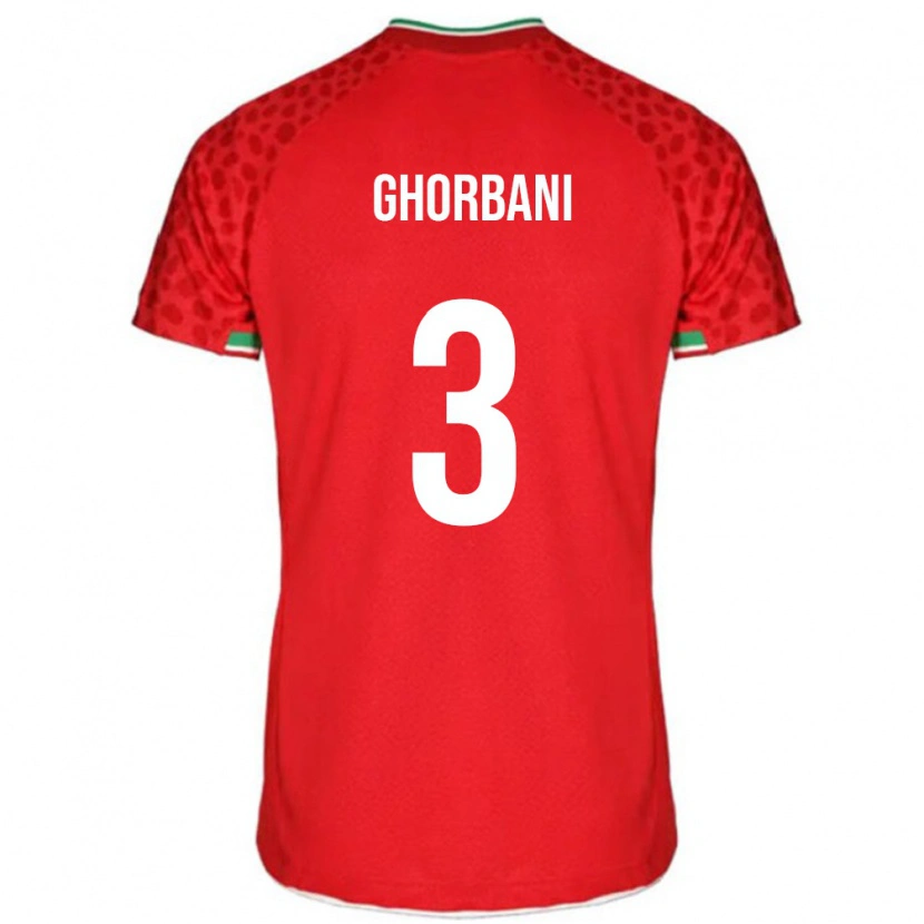 Danxen Børn Iran Mohammad Ghorbani #3 Rød Udebane Spillertrøjer 24-26 Trøje T-Shirt