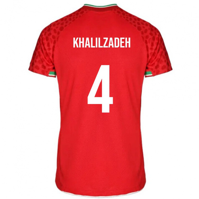 Danxen Børn Iran Shoja Khalilzadeh #4 Rød Udebane Spillertrøjer 24-26 Trøje T-Shirt