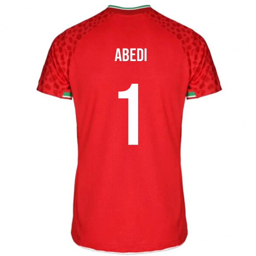 Danxen Børn Iran Amirmohammad Abedi #1 Rød Udebane Spillertrøjer 24-26 Trøje T-Shirt