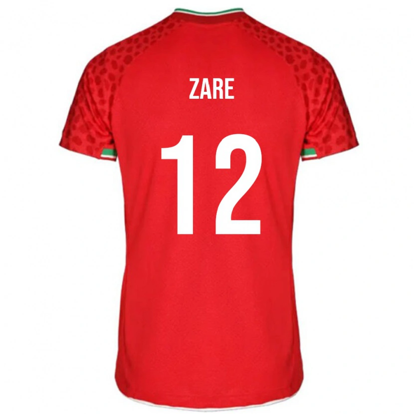 Danxen Børn Iran Yasin Zare #12 Rød Udebane Spillertrøjer 24-26 Trøje T-Shirt