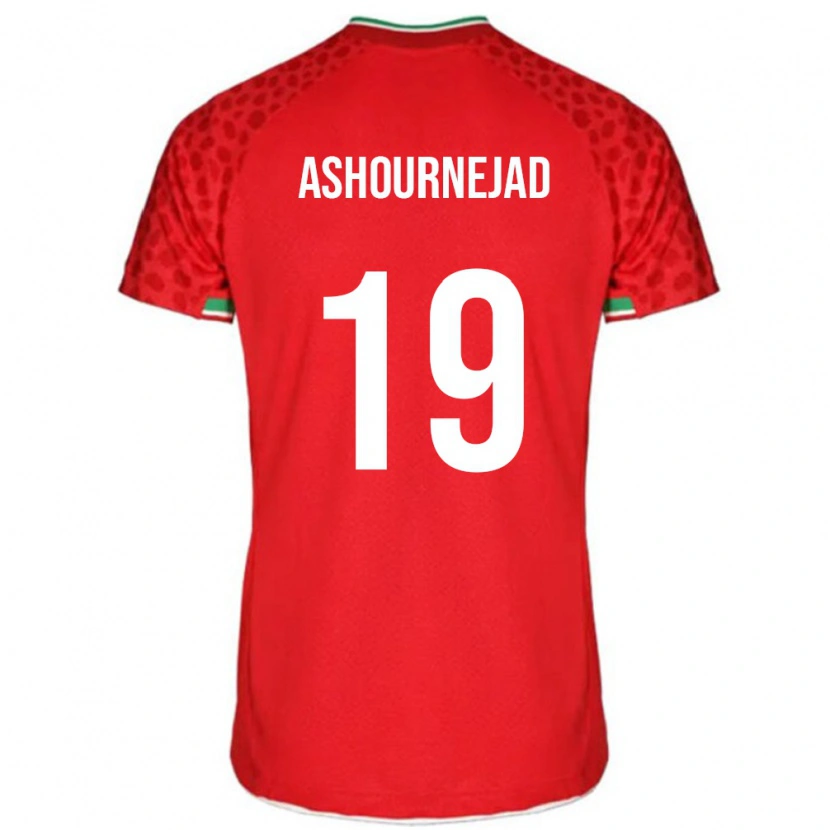 Danxen Børn Iran Amirali Ashournejad #19 Rød Udebane Spillertrøjer 24-26 Trøje T-Shirt