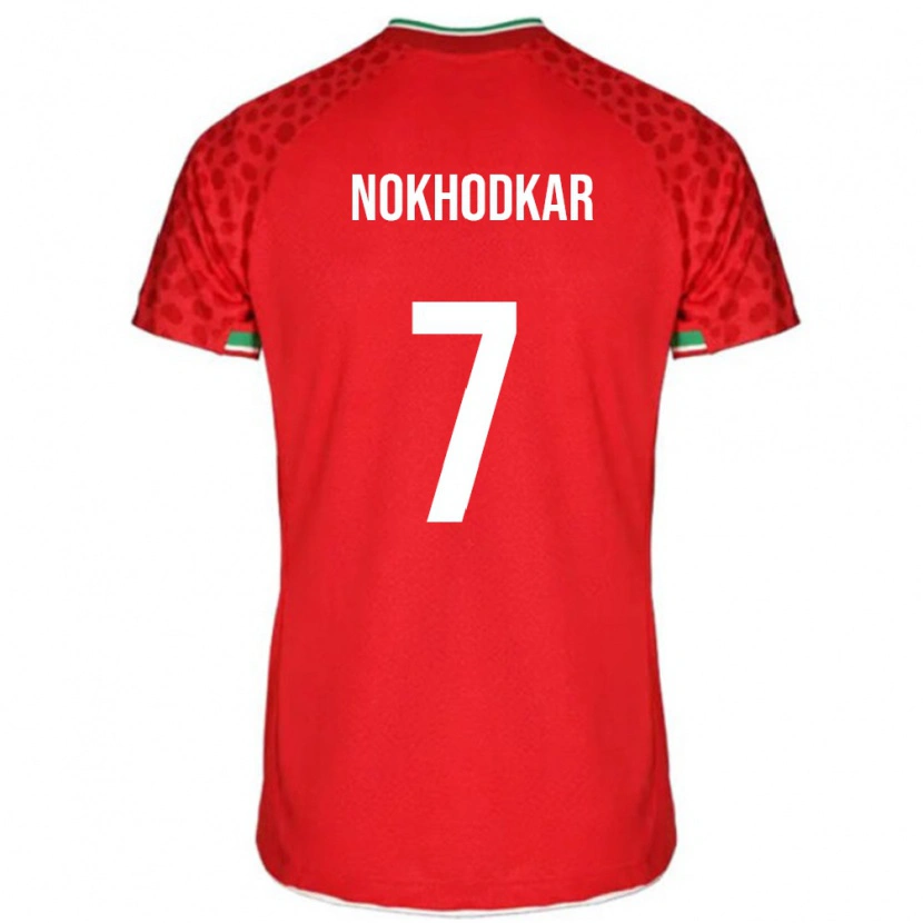 Danxen Børn Iran Hossein Nokhodkar #7 Rød Udebane Spillertrøjer 24-26 Trøje T-Shirt