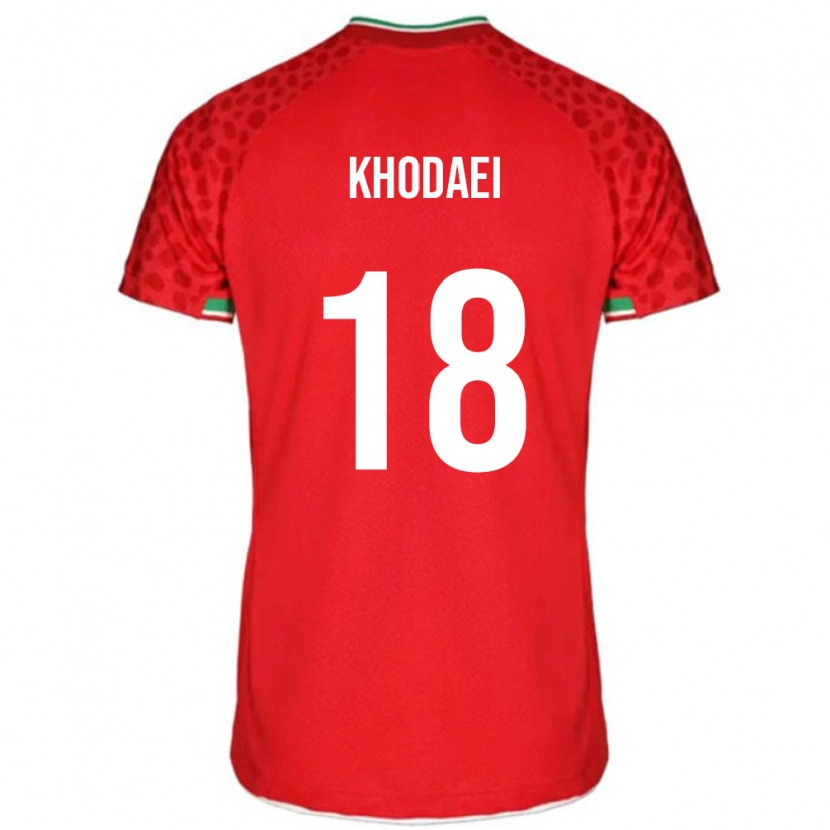 Danxen Børn Iran Alireza Khodaei #18 Rød Udebane Spillertrøjer 24-26 Trøje T-Shirt