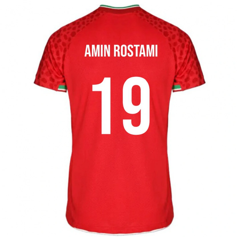 Danxen Børn Iran Mohammad Amin Rostami #19 Rød Udebane Spillertrøjer 24-26 Trøje T-Shirt