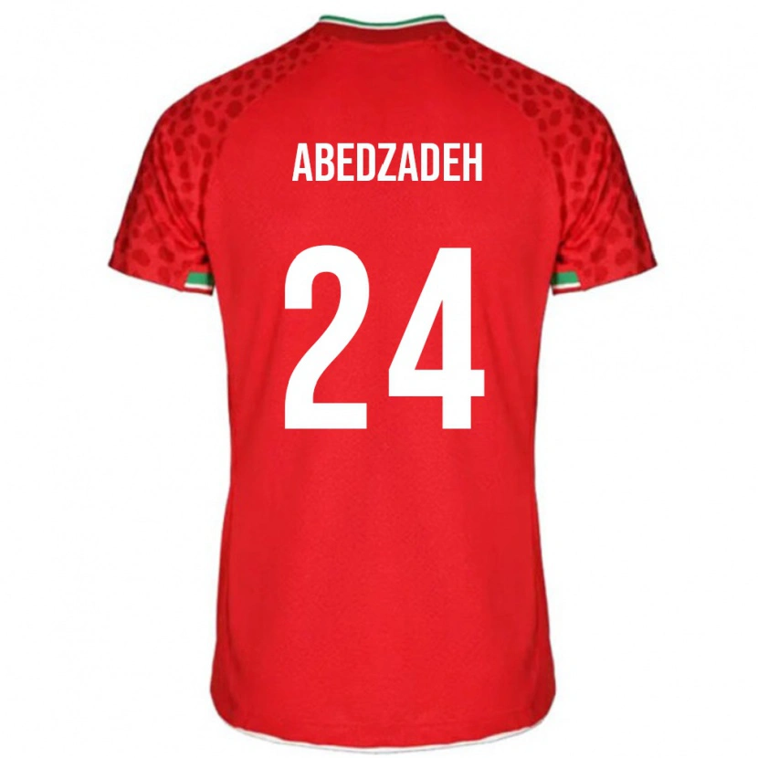 Danxen Børn Iran Amir Abedzadeh #24 Rød Udebane Spillertrøjer 24-26 Trøje T-Shirt