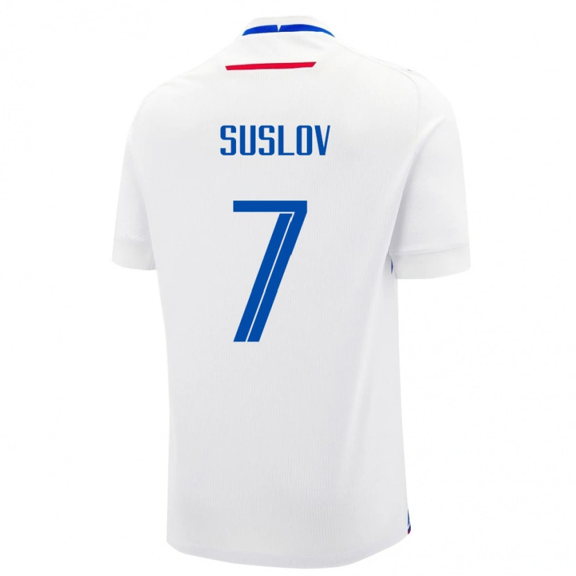 Danxen Børn Slovakiet Tomas Suslov #7 Hvid Udebane Spillertrøjer 24-26 Trøje T-Shirt