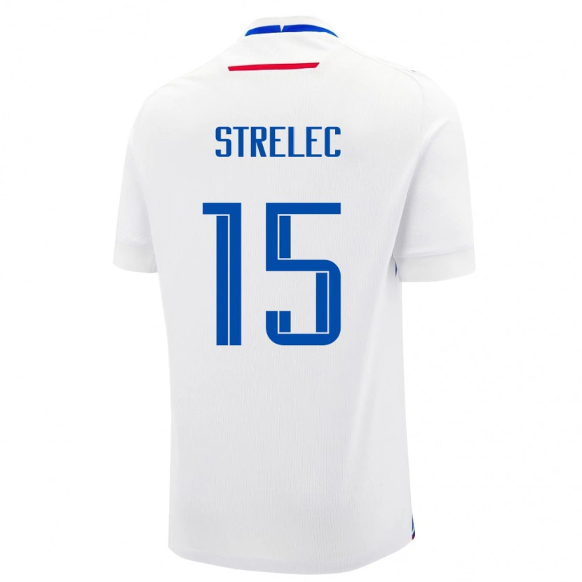 Danxen Børn Slovakiet David Strelec #15 Hvid Udebane Spillertrøjer 24-26 Trøje T-Shirt