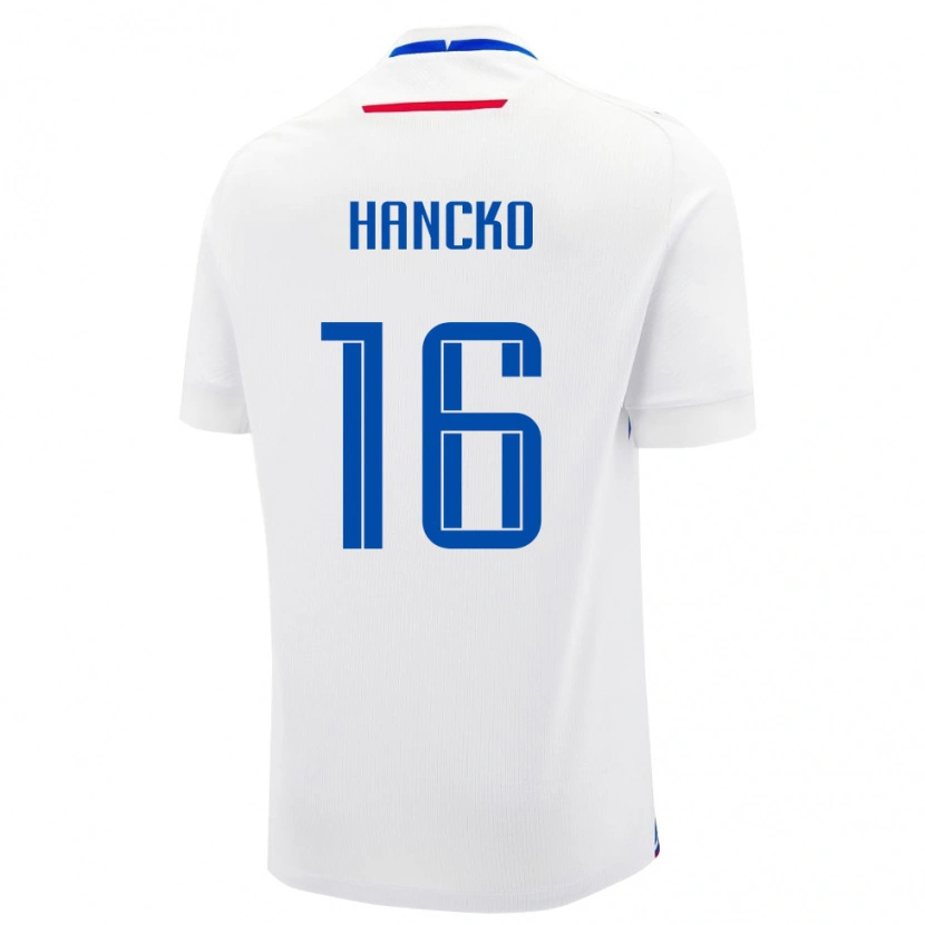 Danxen Børn Slovakiet Dávid Hancko #16 Hvid Udebane Spillertrøjer 24-26 Trøje T-Shirt