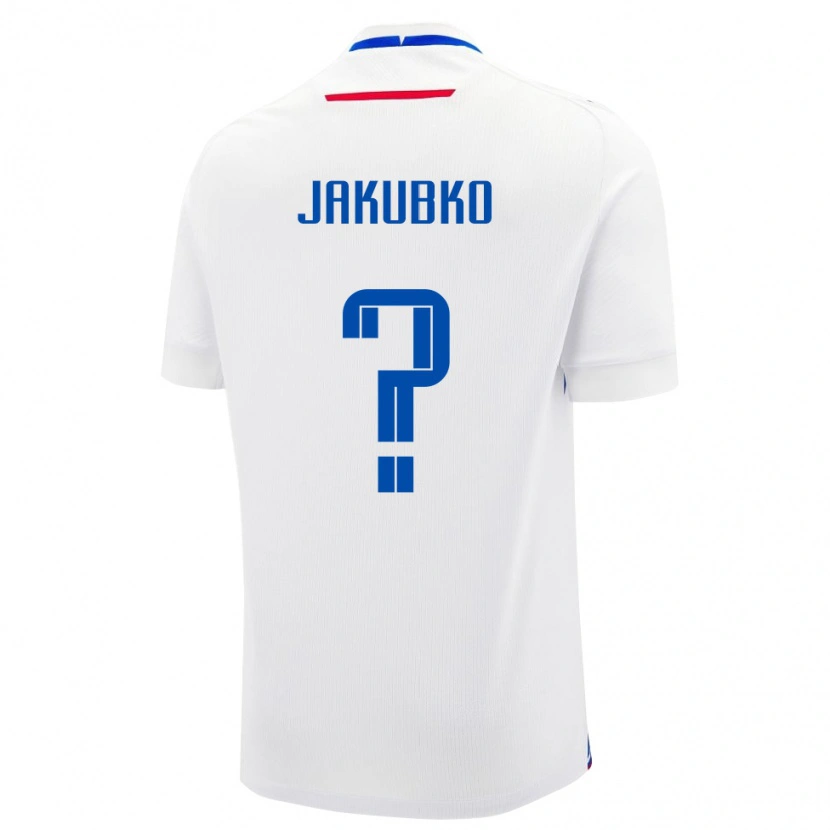 Danxen Børn Slovakiet Jakub Jakubko #0 Hvid Udebane Spillertrøjer 24-26 Trøje T-Shirt