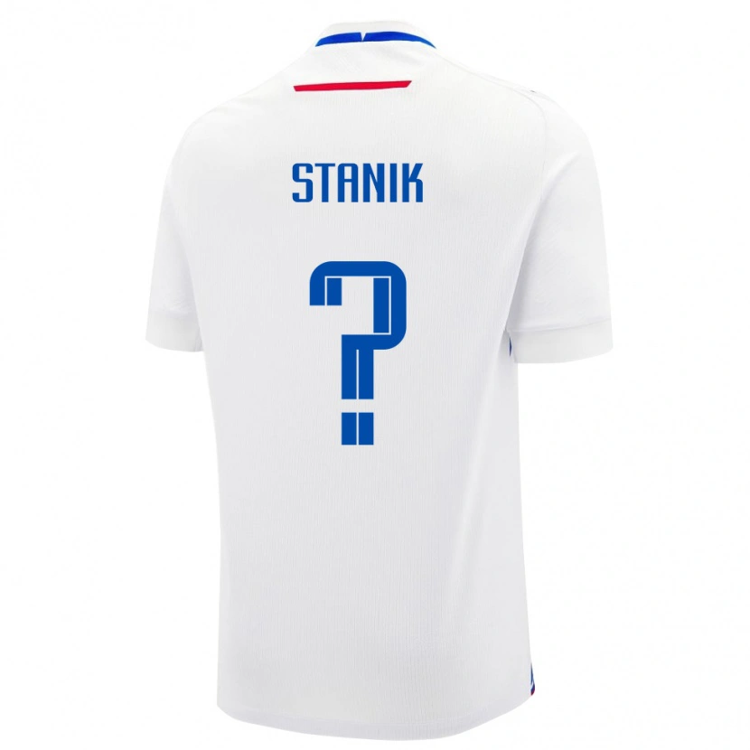 Danxen Børn Slovakiet Teodor Stanik #0 Hvid Udebane Spillertrøjer 24-26 Trøje T-Shirt