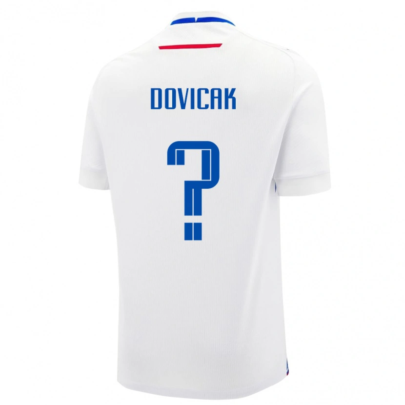 Danxen Børn Slovakiet Alex Dovicak #0 Hvid Udebane Spillertrøjer 24-26 Trøje T-Shirt