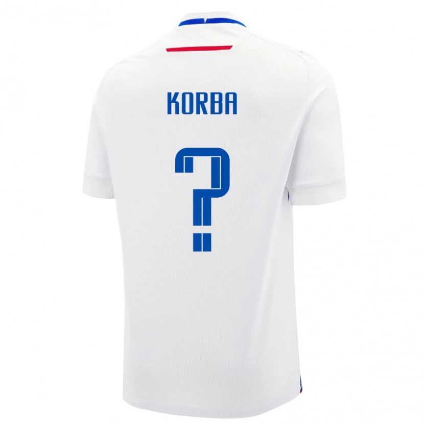 Danxen Børn Slovakiet Rastislav Korba #0 Hvid Udebane Spillertrøjer 24-26 Trøje T-Shirt