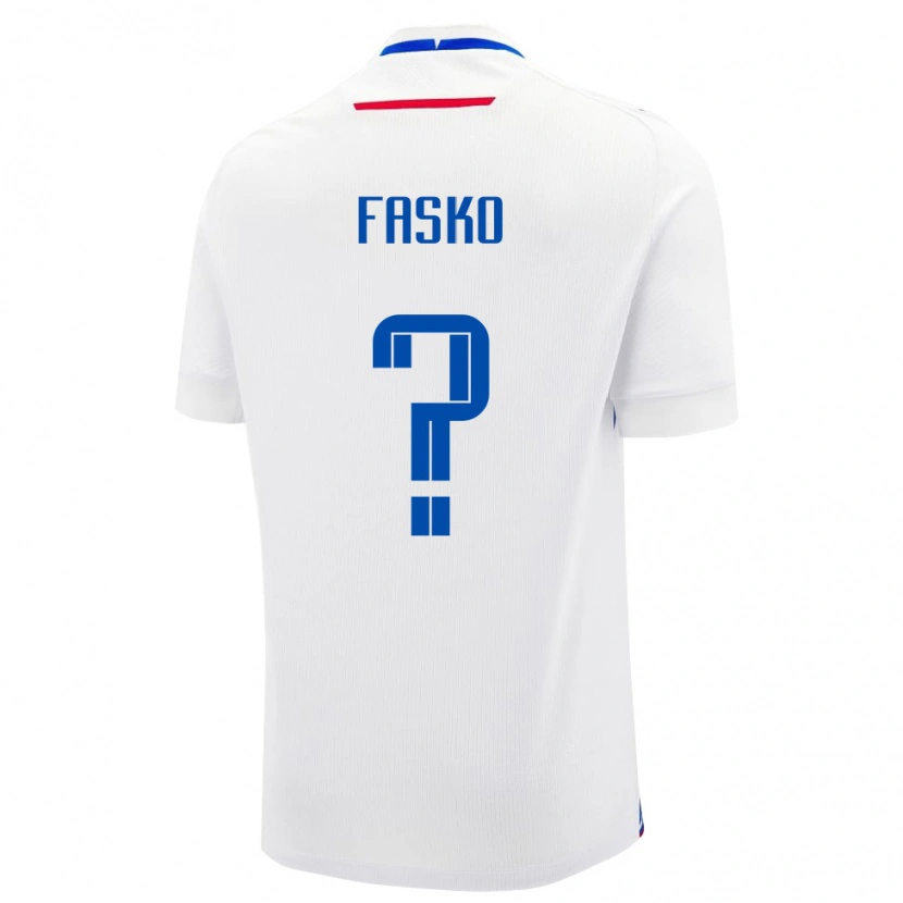 Danxen Børn Slovakiet Simon Fasko #0 Hvid Udebane Spillertrøjer 24-26 Trøje T-Shirt