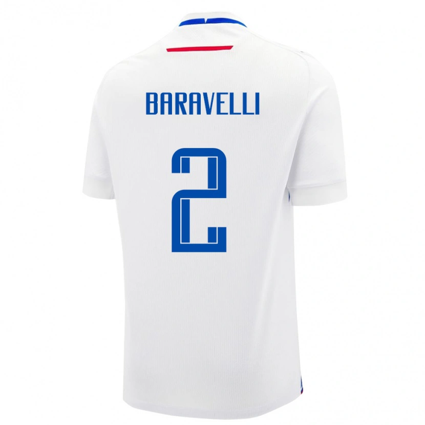 Danxen Børn Slovakiet Rocco Baravelli #2 Hvid Udebane Spillertrøjer 24-26 Trøje T-Shirt