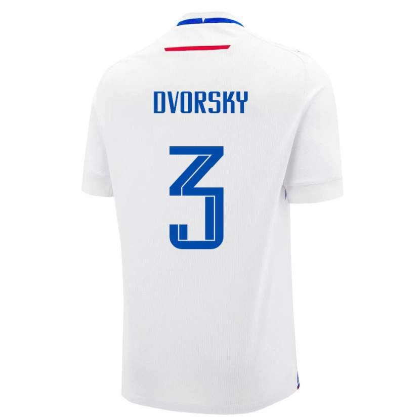 Danxen Børn Slovakiet Lukas Dvorsky #3 Hvid Udebane Spillertrøjer 24-26 Trøje T-Shirt