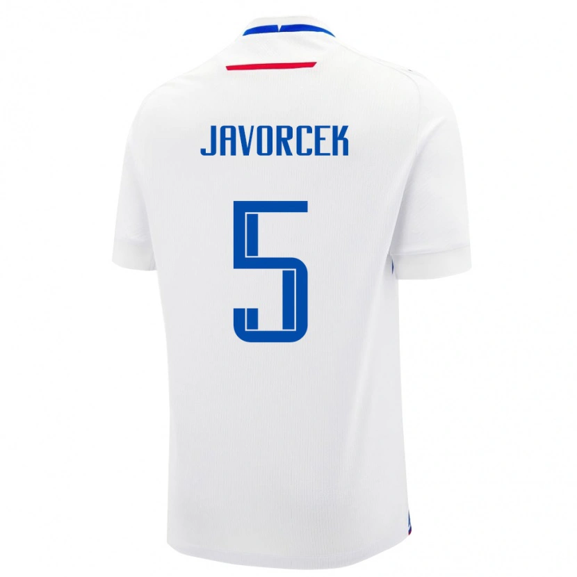 Danxen Børn Slovakiet Dominik Javorcek #5 Hvid Udebane Spillertrøjer 24-26 Trøje T-Shirt