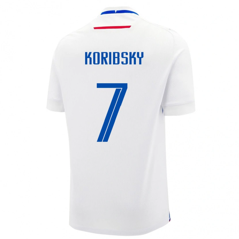 Danxen Børn Slovakiet Simon Koribsky #7 Hvid Udebane Spillertrøjer 24-26 Trøje T-Shirt