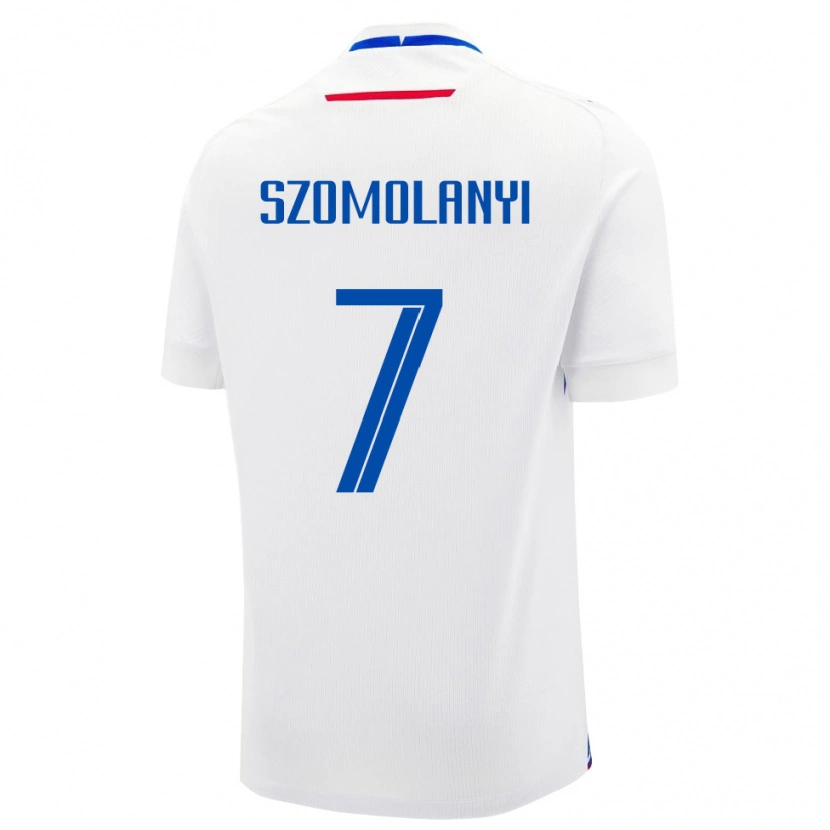 Danxen Børn Slovakiet Lucas Szomolanyi #7 Hvid Udebane Spillertrøjer 24-26 Trøje T-Shirt