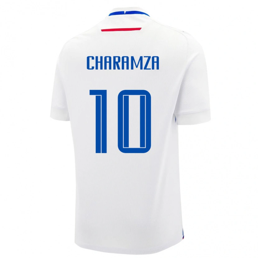 Danxen Børn Slovakiet Mario Charamza #10 Hvid Udebane Spillertrøjer 24-26 Trøje T-Shirt