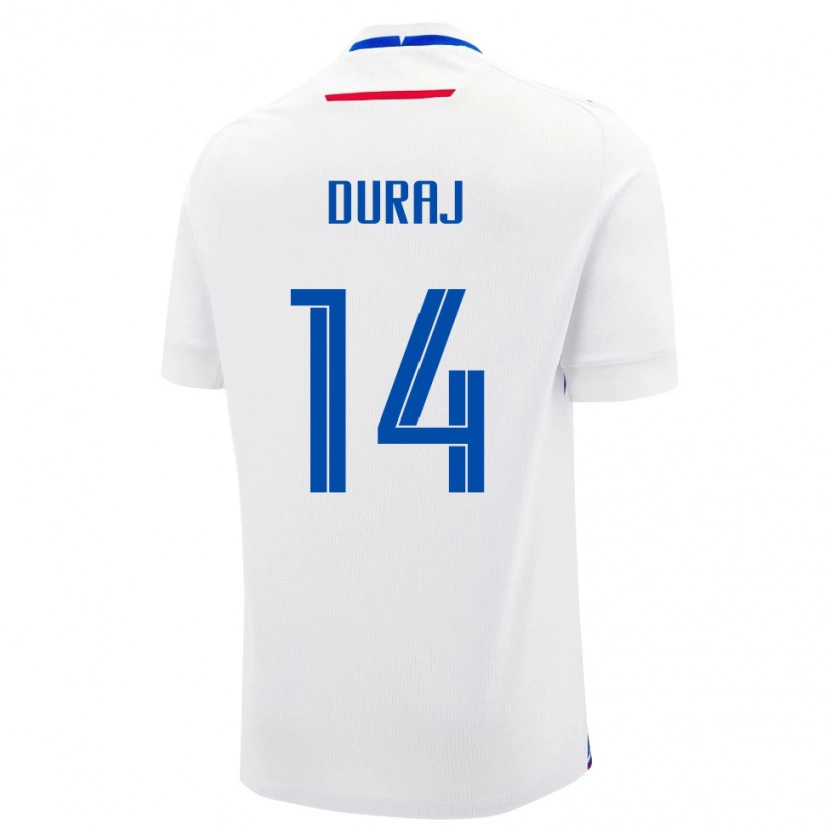 Danxen Børn Slovakiet Michal Duraj #14 Hvid Udebane Spillertrøjer 24-26 Trøje T-Shirt