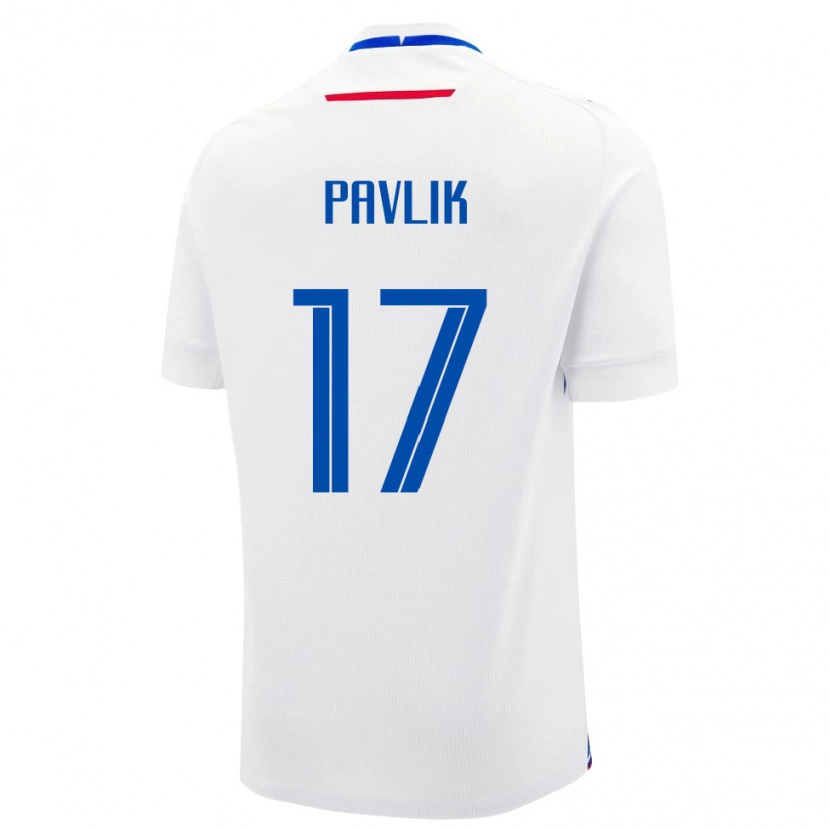 Danxen Børn Slovakiet Samuel Pavlik #17 Hvid Udebane Spillertrøjer 24-26 Trøje T-Shirt