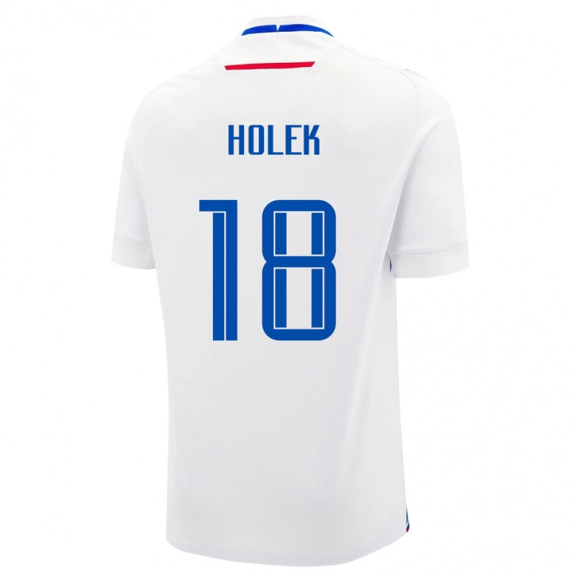 Danxen Børn Slovakiet Jakub Holek #18 Hvid Udebane Spillertrøjer 24-26 Trøje T-Shirt