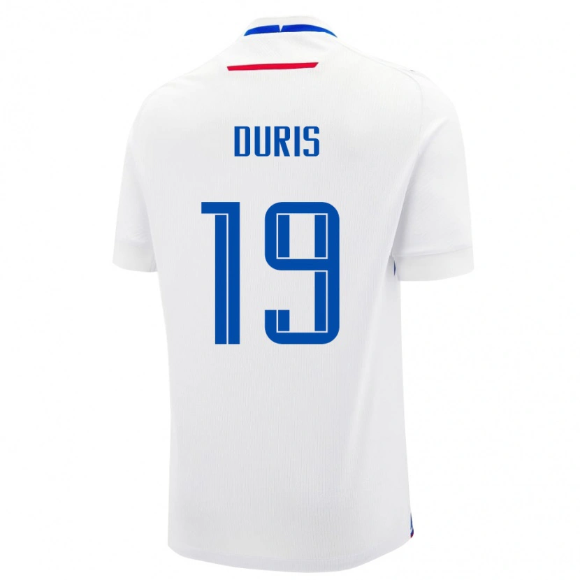 Danxen Børn Slovakiet Jakub Duris #19 Hvid Udebane Spillertrøjer 24-26 Trøje T-Shirt