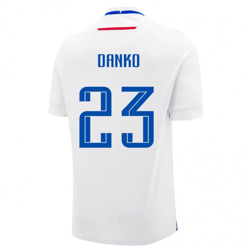 Danxen Børn Slovakiet Adam Danko #23 Hvid Udebane Spillertrøjer 24-26 Trøje T-Shirt