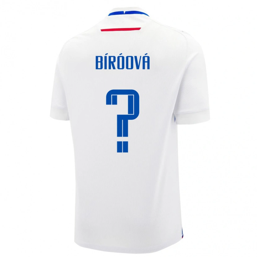 Danxen Børn Slovakiet Alexandra Bíróová #0 Hvid Udebane Spillertrøjer 24-26 Trøje T-Shirt