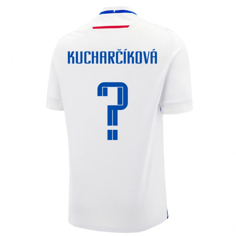 Danxen Børn Slovakiet Dominika Kucharčíková #0 Hvid Udebane Spillertrøjer 24-26 Trøje T-Shirt