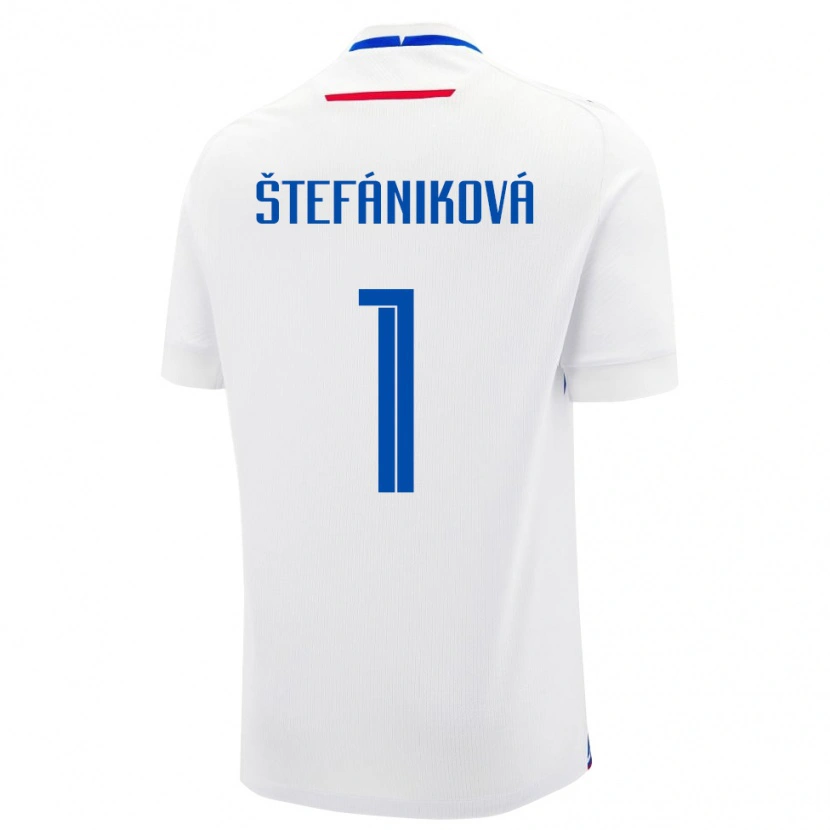 Danxen Børn Slovakiet Marína Štefániková #1 Hvid Udebane Spillertrøjer 24-26 Trøje T-Shirt