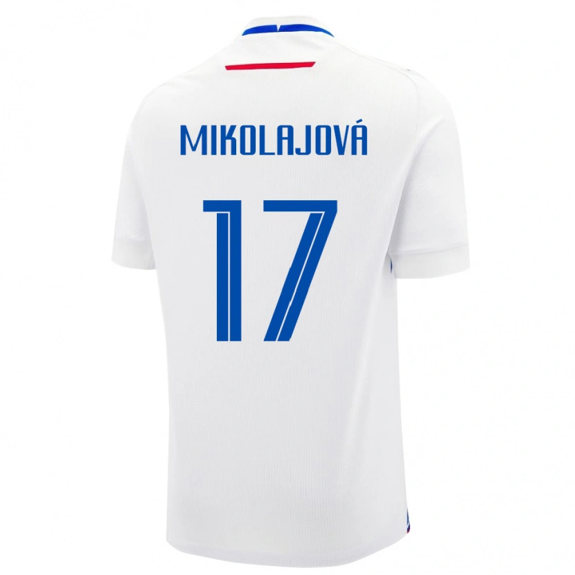 Danxen Børn Slovakiet Mária Mikolajová #17 Hvid Udebane Spillertrøjer 24-26 Trøje T-Shirt