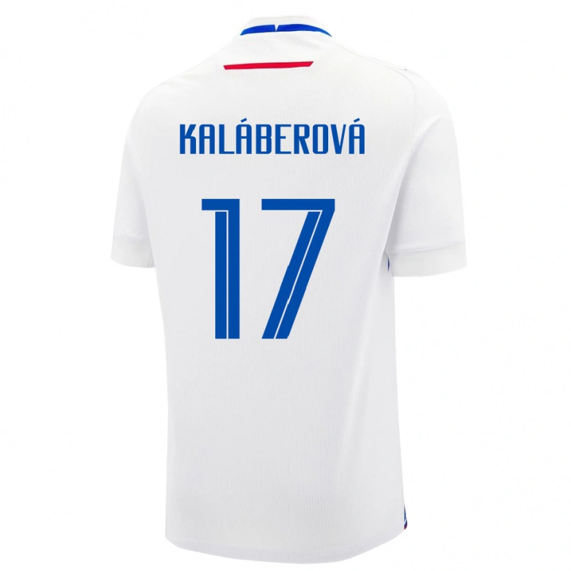 Danxen Børn Slovakiet Victoria Kaláberová #17 Hvid Udebane Spillertrøjer 24-26 Trøje T-Shirt