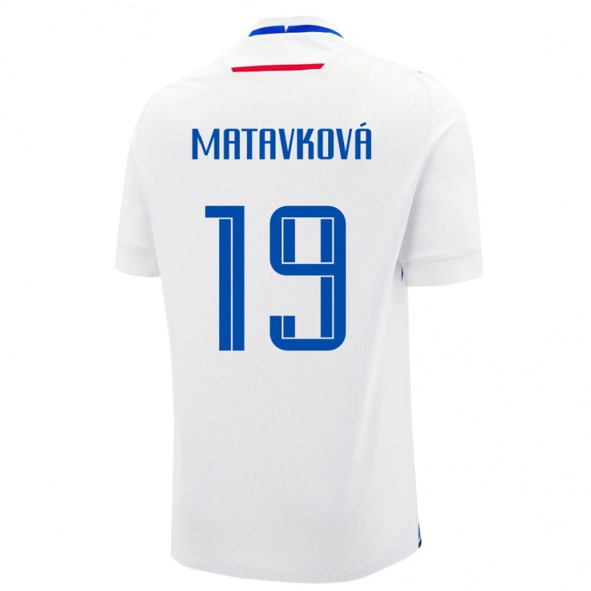 Danxen Børn Slovakiet Ľudmila Maťavková #19 Hvid Udebane Spillertrøjer 24-26 Trøje T-Shirt