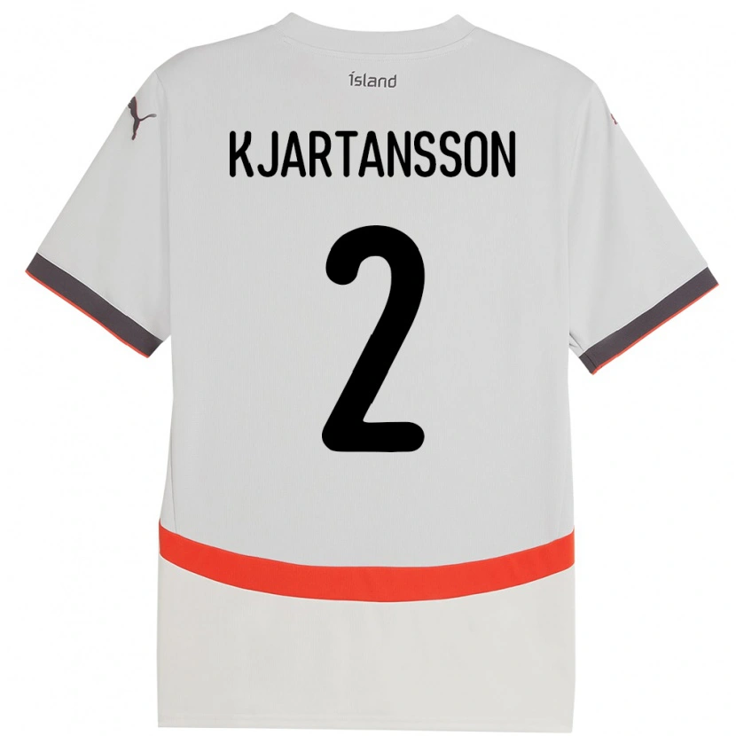 Danxen Børn Island Emil Máni Breiddal Kjartansson #2 Hvid Udebane Spillertrøjer 24-26 Trøje T-Shirt