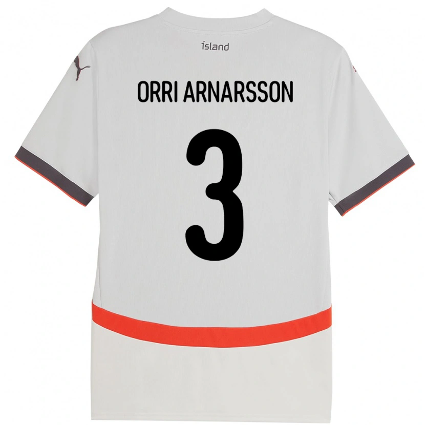 Danxen Børn Island Egill Orri Arnarsson #3 Hvid Udebane Spillertrøjer 24-26 Trøje T-Shirt