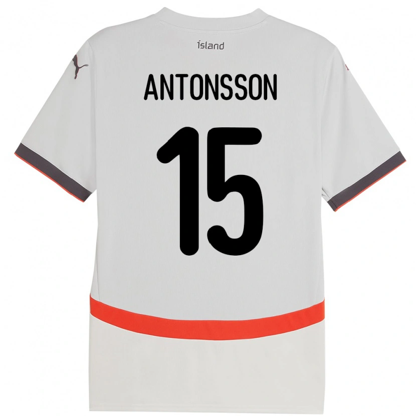 Danxen Børn Island Thorsteinn Antonsson #15 Hvid Udebane Spillertrøjer 24-26 Trøje T-Shirt