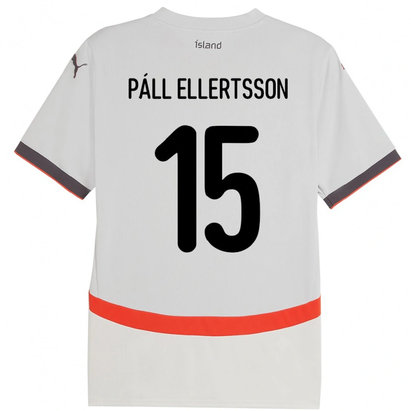 Danxen Børn Island Markús Páll Ellertsson #15 Hvid Udebane Spillertrøjer 24-26 Trøje T-Shirt