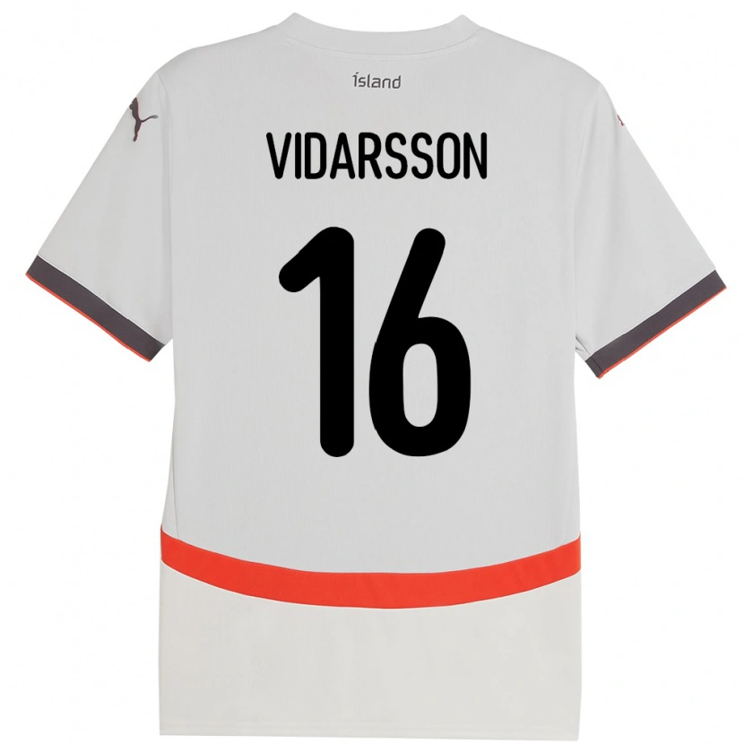 Danxen Børn Island Viktor Vidarsson #16 Hvid Udebane Spillertrøjer 24-26 Trøje T-Shirt