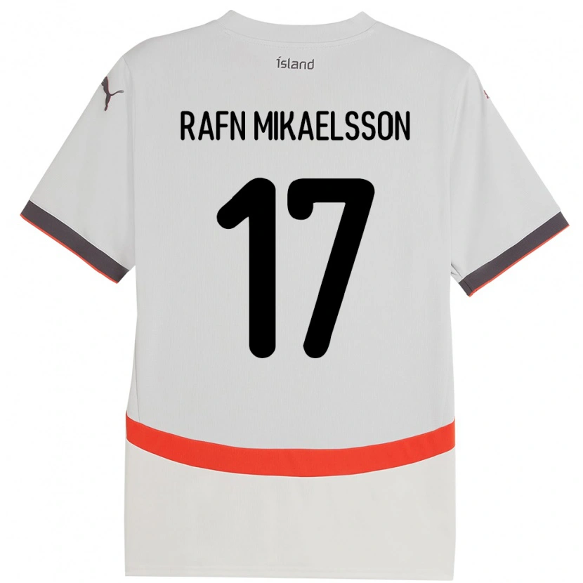 Danxen Børn Island Hilmir Rafn Mikaelsson #17 Hvid Udebane Spillertrøjer 24-26 Trøje T-Shirt