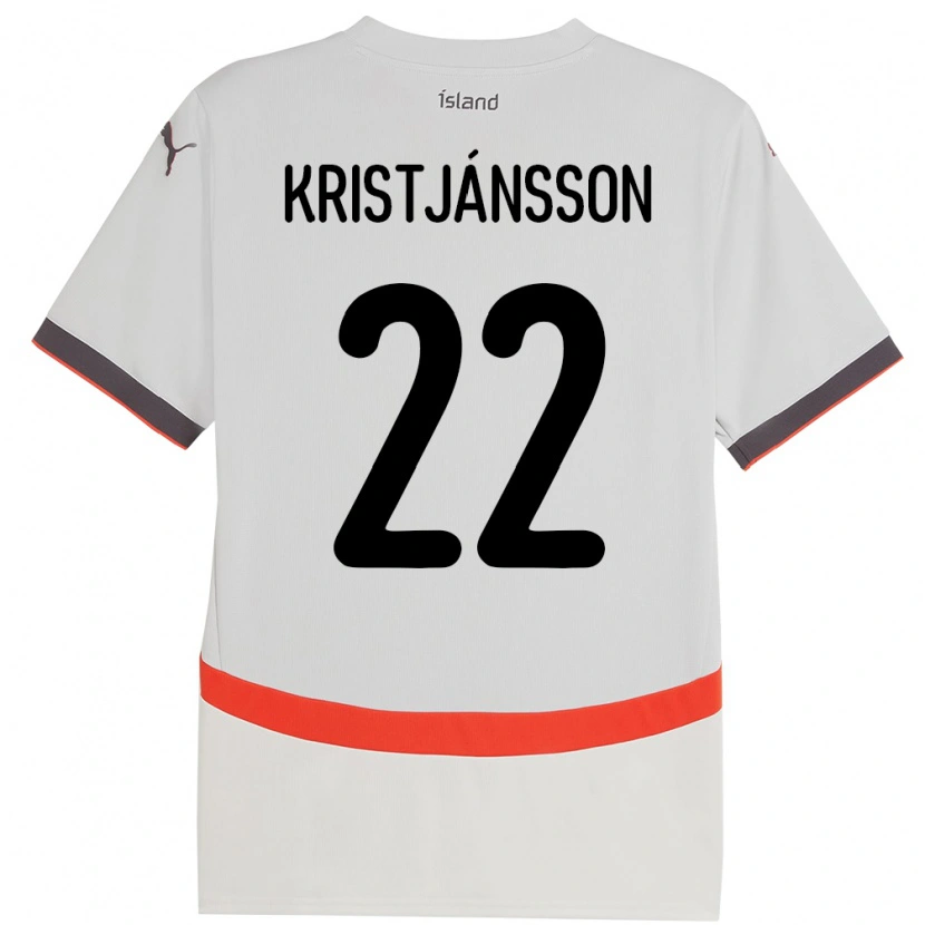 Danxen Børn Island Daníel Freyr Kristjánsson #22 Hvid Udebane Spillertrøjer 24-26 Trøje T-Shirt