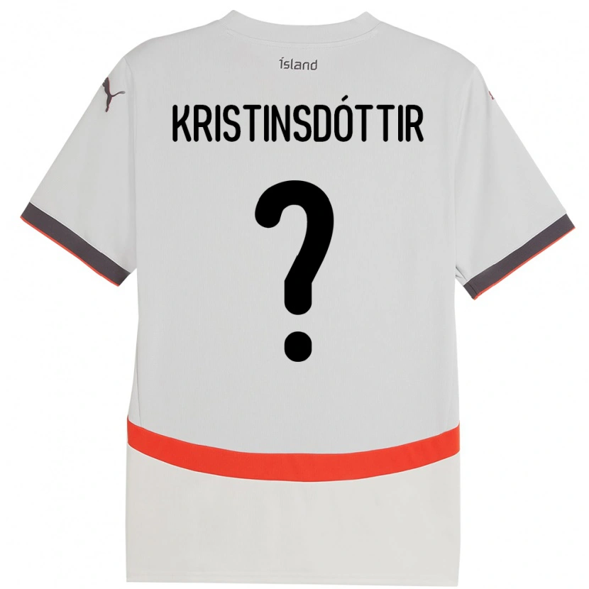 Danxen Børn Island Ólöf Sigríður Kristinsdóttir #0 Hvid Udebane Spillertrøjer 24-26 Trøje T-Shirt